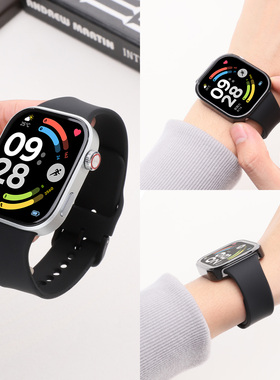 适用于redmiwatch6表带红米手表6同款硅胶腕带4/5代软胶运动手表链小米手环8pro/9pro通用透气防水替换带配件