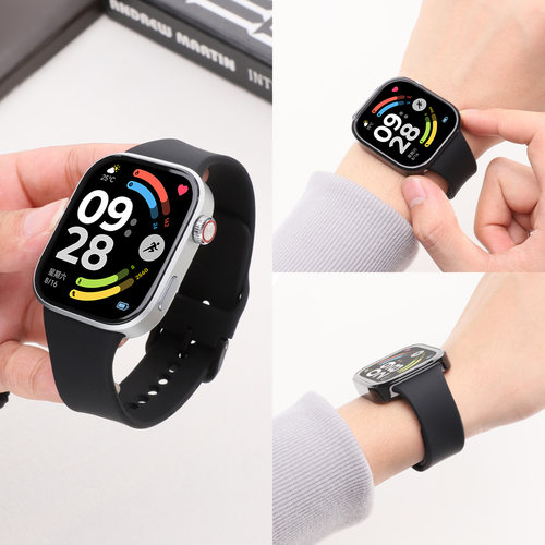 适用于redmiwatch6表带红米手表6同款硅胶腕带4/5代软胶运动手表链小米手环8pro/9pro通用透气防水替换带配件