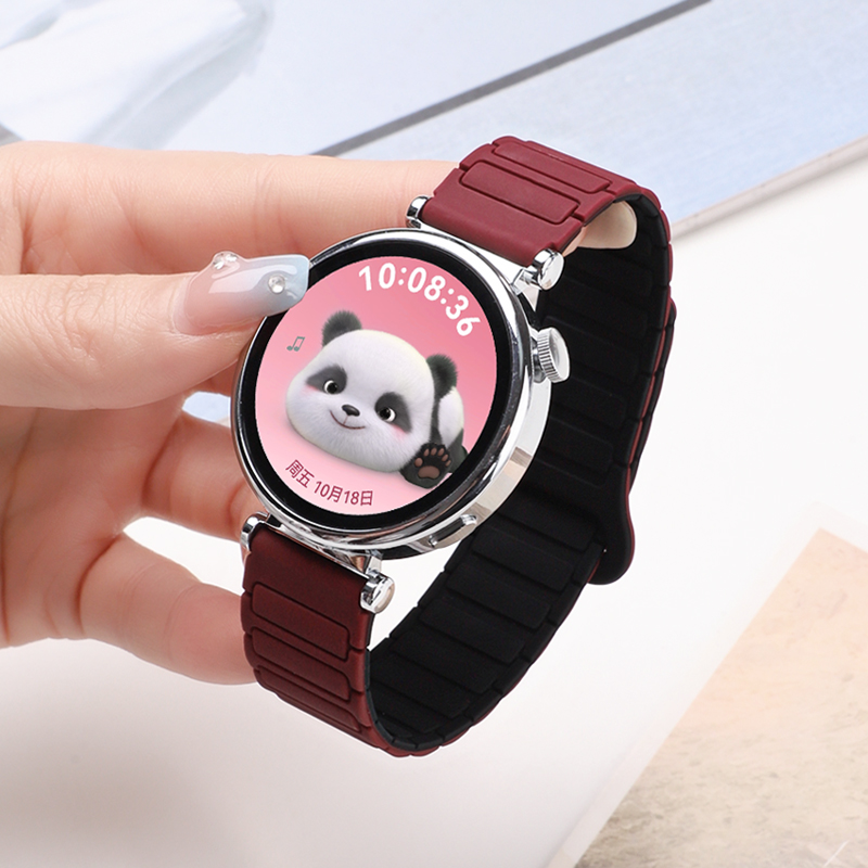 适用OPPOWatchX2Mini表带明日金全智能手表磁吸式腕带x2mini皓月银女款gt4/5代硅胶双面可戴防水手表链替换带