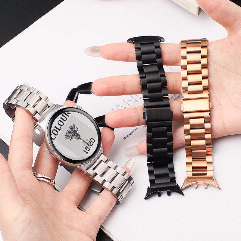 适用于vivowatch5金属表带watch3三珠精钢腕带vivo五代智能运动手表表链iqoowatch5米兰尼斯不锈钢防水替换带图片