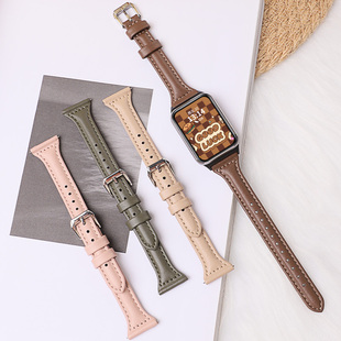 细款 适用三星fit3真皮表带三星galaxyfit3小蛮腰皮质腕带SM 百搭手表带修身 运动手表链ins风时尚 表链 R390女款