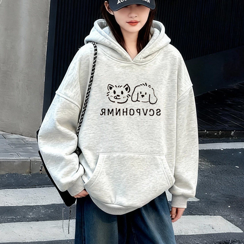 韩版女童连帽卫衣秋冬休闲上衣