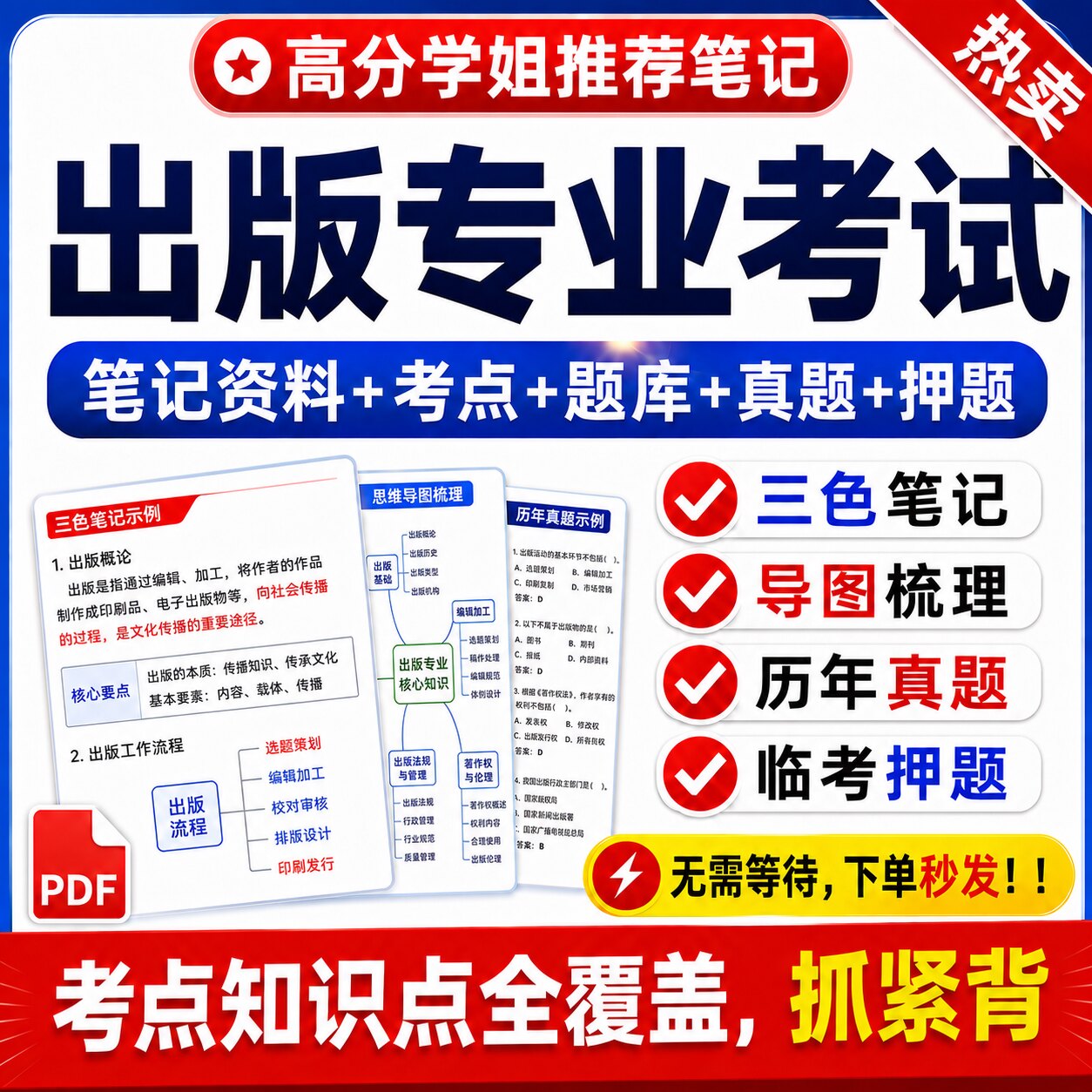 2026出版专业资格考试中级三色笔记初级出版编辑题库历年真题押题