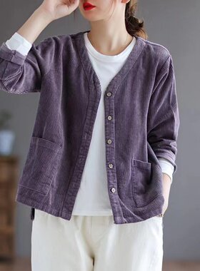 灯芯绒工装外套短款休闲夹克