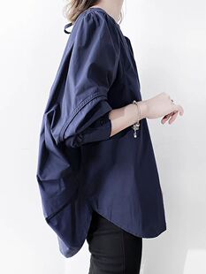撤柜奥特莱斯捡漏法式复古个性衬衫春秋宽松减龄T恤上衣女潮