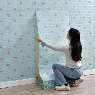 墙纸自粘防水防潮墙壁装饰遮丑宿舍客厅贴纸3d立体墙贴防撞壁纸