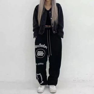 2024新款 夏季 松紧 韩国小众高街宽松运动裤 Onceina街舞卫裤