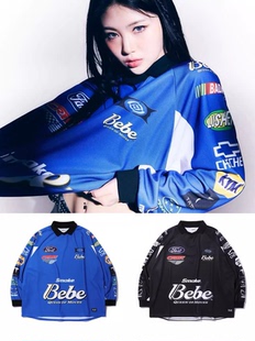 badalee韓國critic新款 T恤球衣 復古風長袖 機車賽車服oversize美式