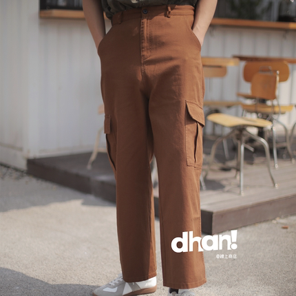 【Dhan线上商店】新款坠感工装宽松阔腿裤日系潮牌直筒复古休闲裤