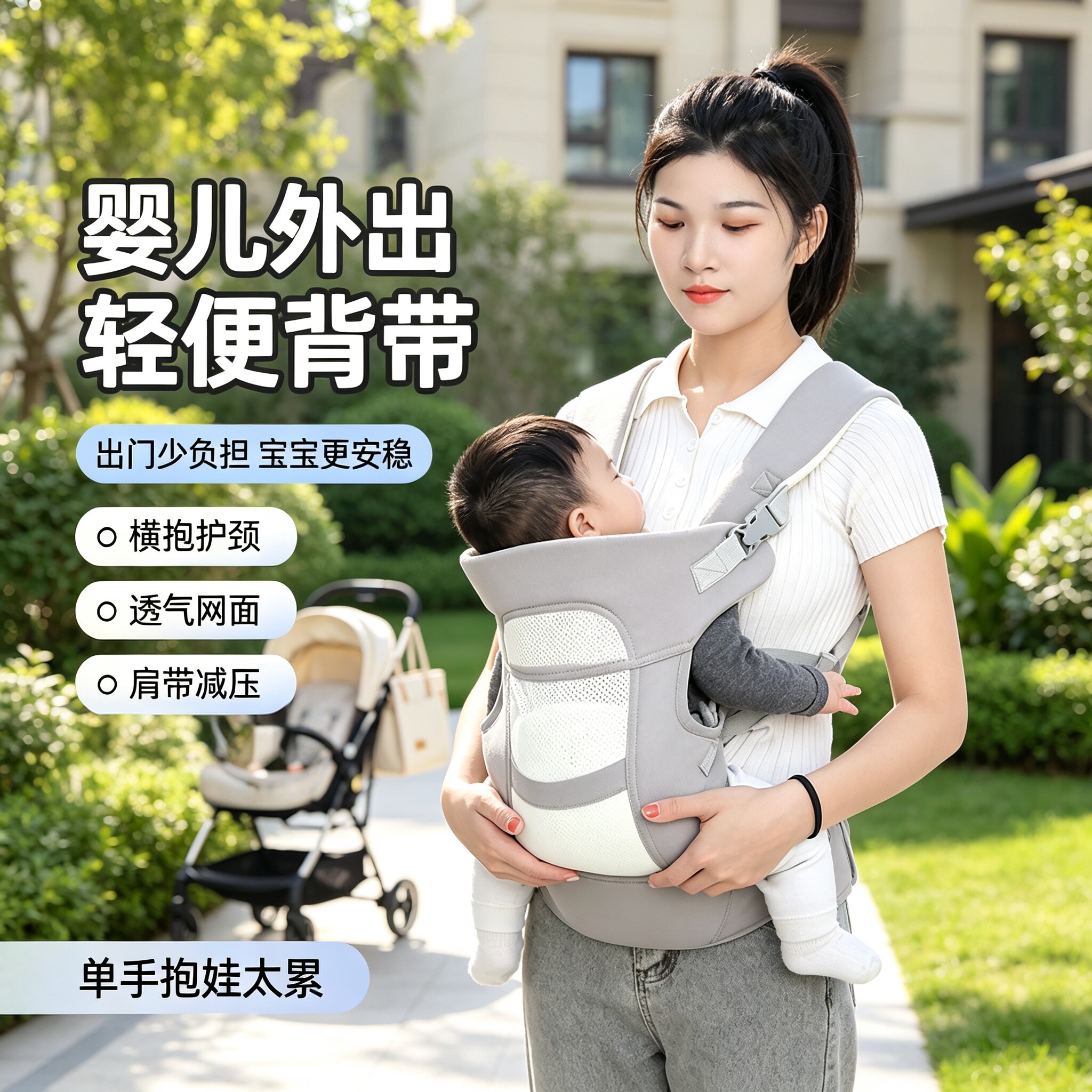 婴儿背带前后两用多功能解放双手