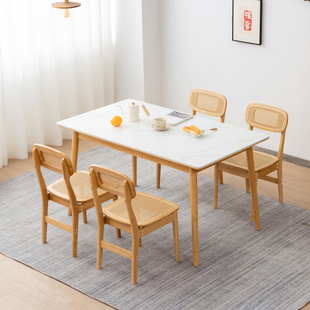 岩板餐桌椅组合家用客厅轻奢现代简约吃饭桌小户型长方形岛台桌子