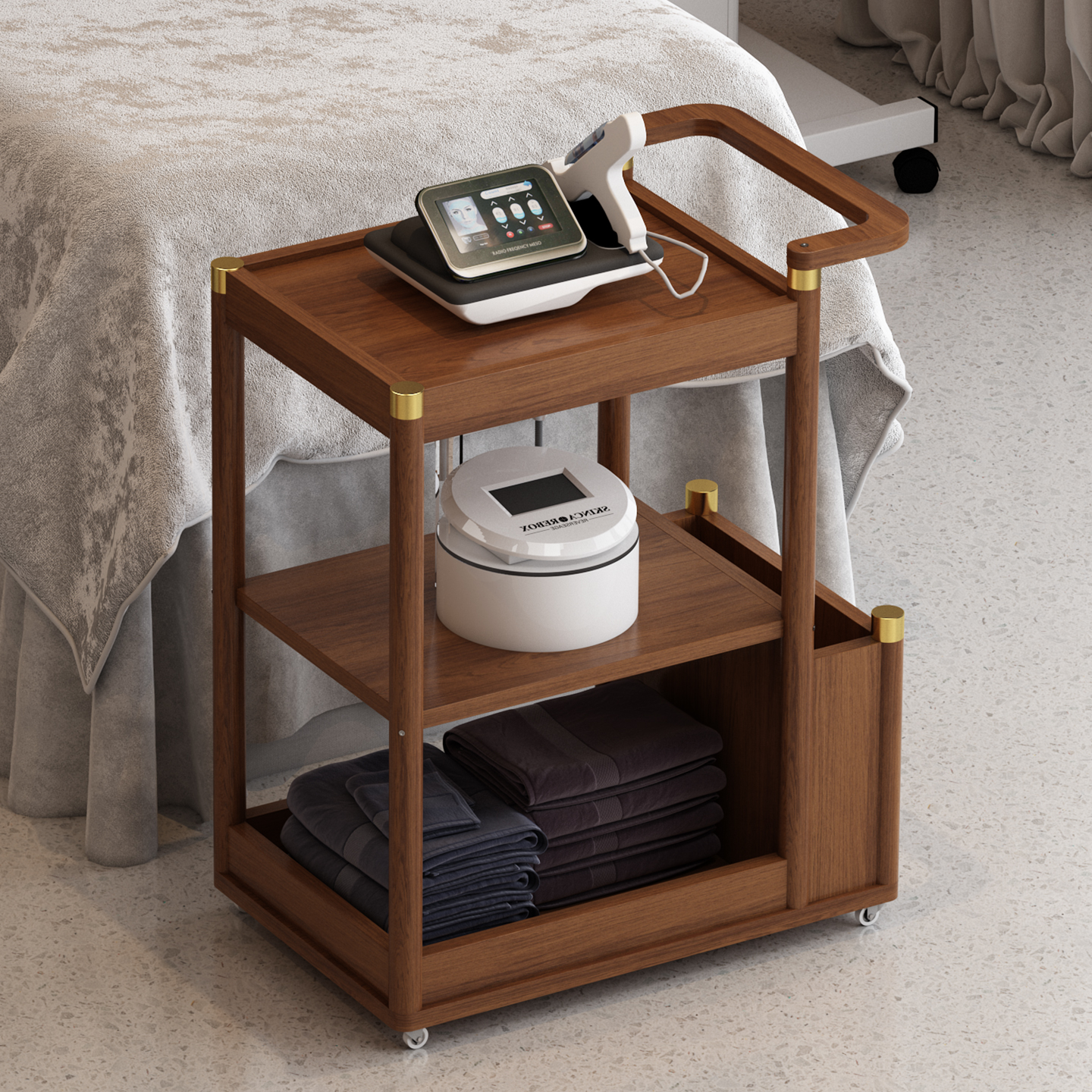 移动小推车客厅实木家用带轮餐车