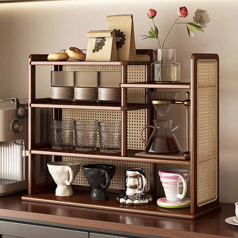 桌面茶杯架置物架多层水杯子收纳架餐桌上台面咖啡杯茶具展示柜子