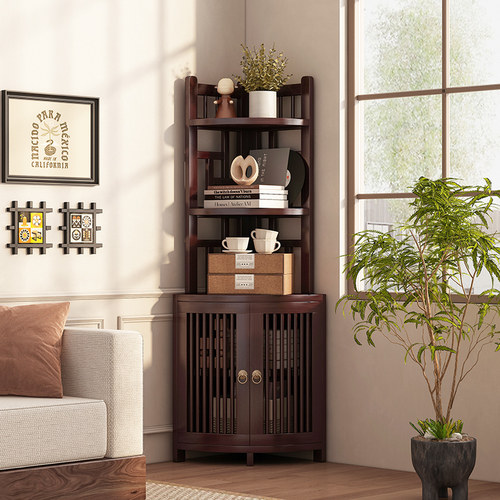 转角置物架餐厅墙角落收纳柜子