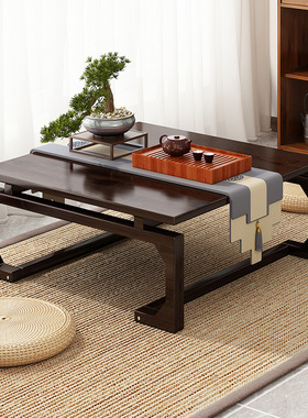 日式飘窗小桌子榻榻米茶桌方桌家用窗台实木炕桌炕几卧室坐地矮桌