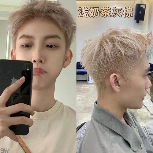 染发剂流行发色男士奶茶灰棕色