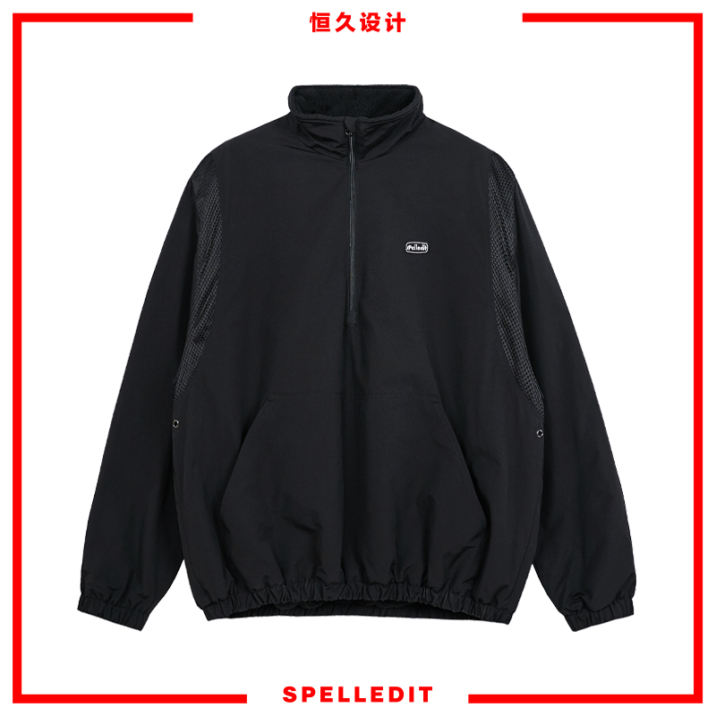 SPELLEDIT暖绒半拉链外套休闲