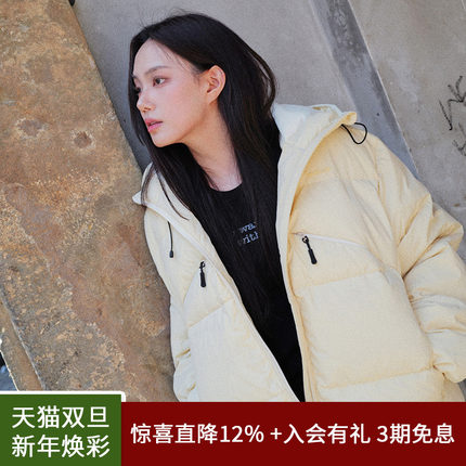 SPELLEDIT2025年冬季新品口袋连帽羽绒服加厚休闲短款羽绒外套女
