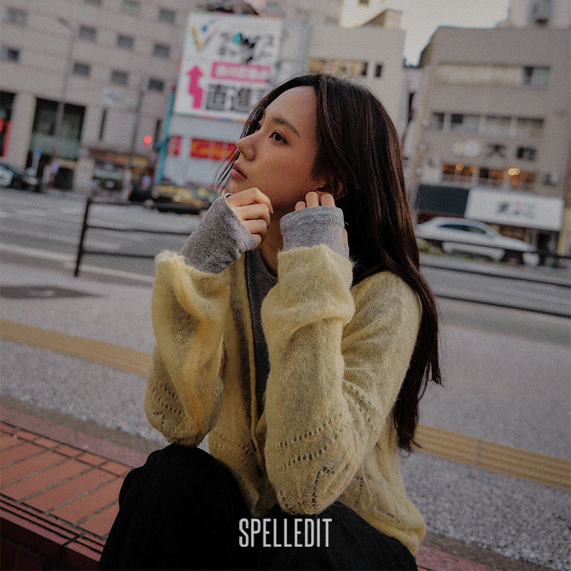 SPELLEDIT新品V领镂空开衫