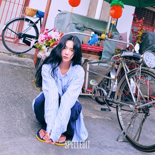 SPELLEDIT2025夏季 豎條紋寬松襯衫 翻領長袖 休閑韓系襯衣女 新品