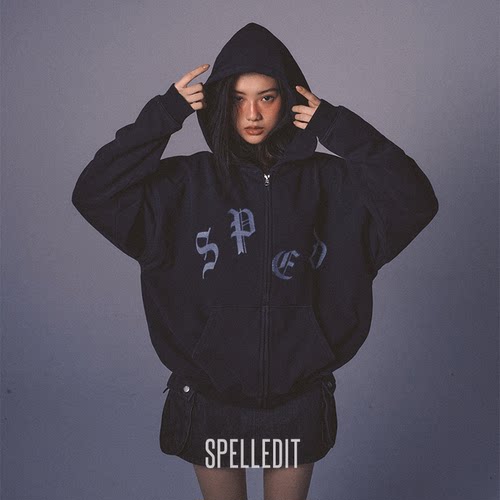 SPELLEDIT新品SPED拉链帽衫