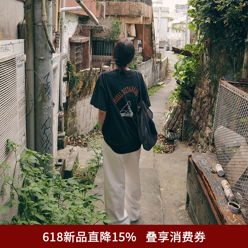 SPELLEDIT2026年夏季新品骷髅印花T恤韩系潮流款宽松短袖上衣女