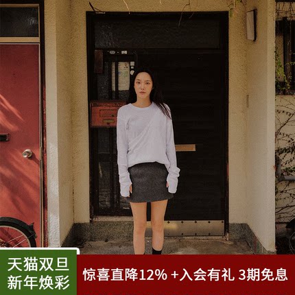 SPELLEDIT2025冬季新品毛呢迷你裙韩系时尚短裙半身裙气质复古女