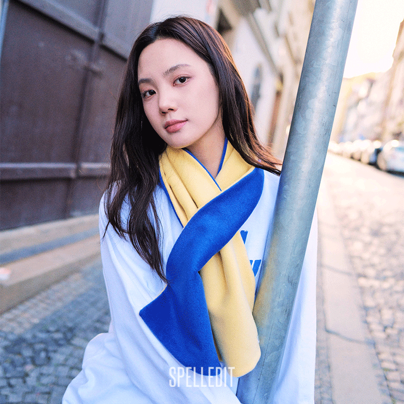 SPELLEDIT新品摇粒绒拼色围脖