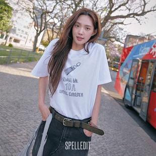 SPELLEDIT2025年秋季新品10号房T恤创意印花时尚舒适短袖上衣女