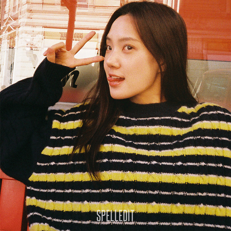 SPELLEIDT冬季新品拼色条纹毛衣