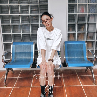 上衣女 记录生活T恤复古字母印花宽松短袖 SPELLEDIT2026春季 新品