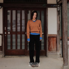 SPELLEDIT2025冬季新品黑牛仔喇叭裤时尚复古韩系休闲长裤子女