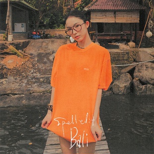 潮流休闲女上衣 圈圈纱宽松T恤oversize韩版 SPELLEDIT2026春季 新款