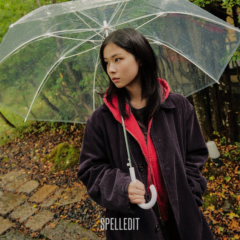 SPELLEDIT2025冬季新品复古灯芯绒外套韩系休闲宽松加厚上衣女