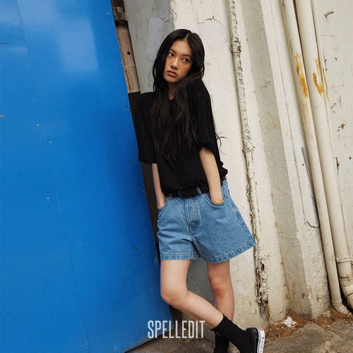 SPELLEDIT新品3分牛仔短裤