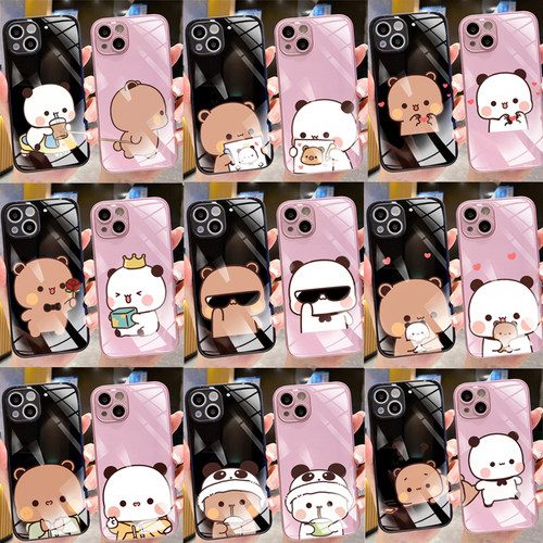 动漫液态玻璃钢化布布一二手机壳情侣任意机型粉色红适用苹果15/14/13/12promax华为荣耀vivoppo小米三星红米