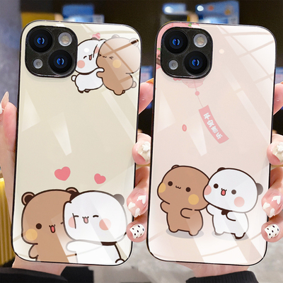 新款硅胶高级一二布布情侣手机壳定制适用苹果17/16/15/14/132promax荣耀90OPPOFindX华为P30红米note12Turbo