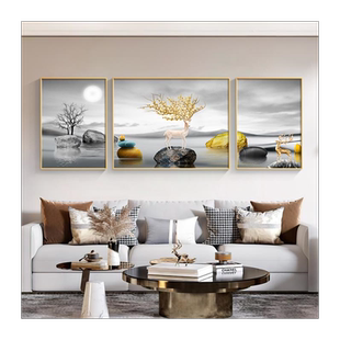 日子餐厅装饰画横款辣椒银杏叶温馨背景墙挂画新中式客厅卧室网红