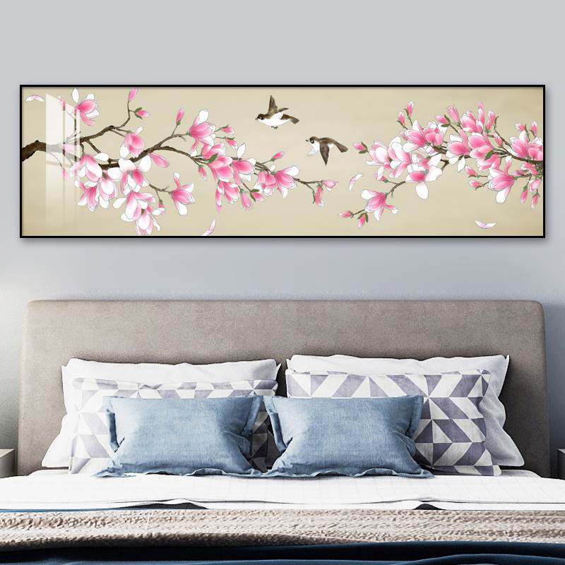 卧室床头装饰画喜鹊上枝头梅花大气客厅沙发背景墙画寓意坚韧网红
