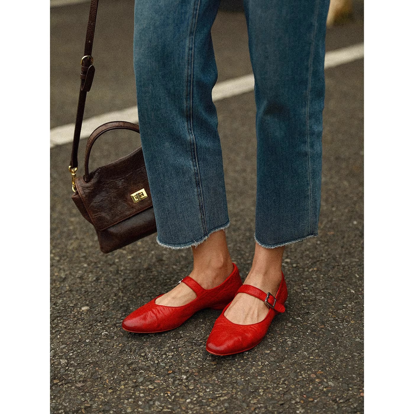 女鞋敦绿岛马皮玛丽珍极简