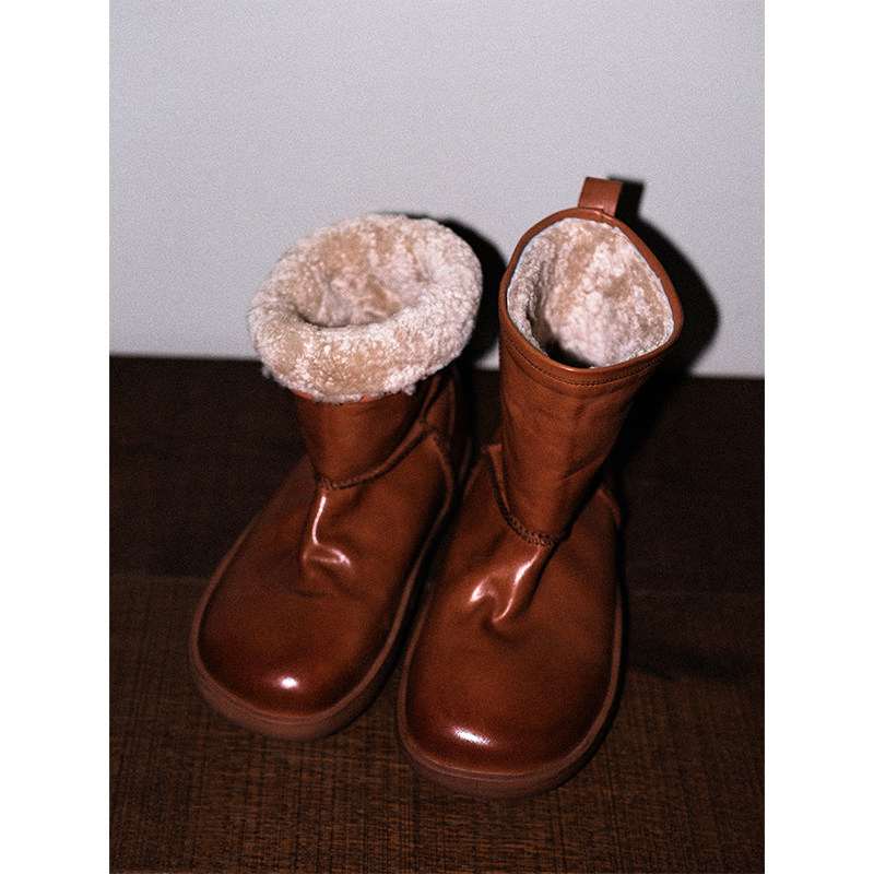 敦绿岛·团团｜雪地靴厚底羊毛牛皮冬天短靴,女鞋,时尚雪地靴,淘宝优惠券,粉丝福利购,淘宝优惠卷