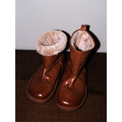 敦绿岛·团团｜雪地靴厚底羊毛牛皮冬天短靴