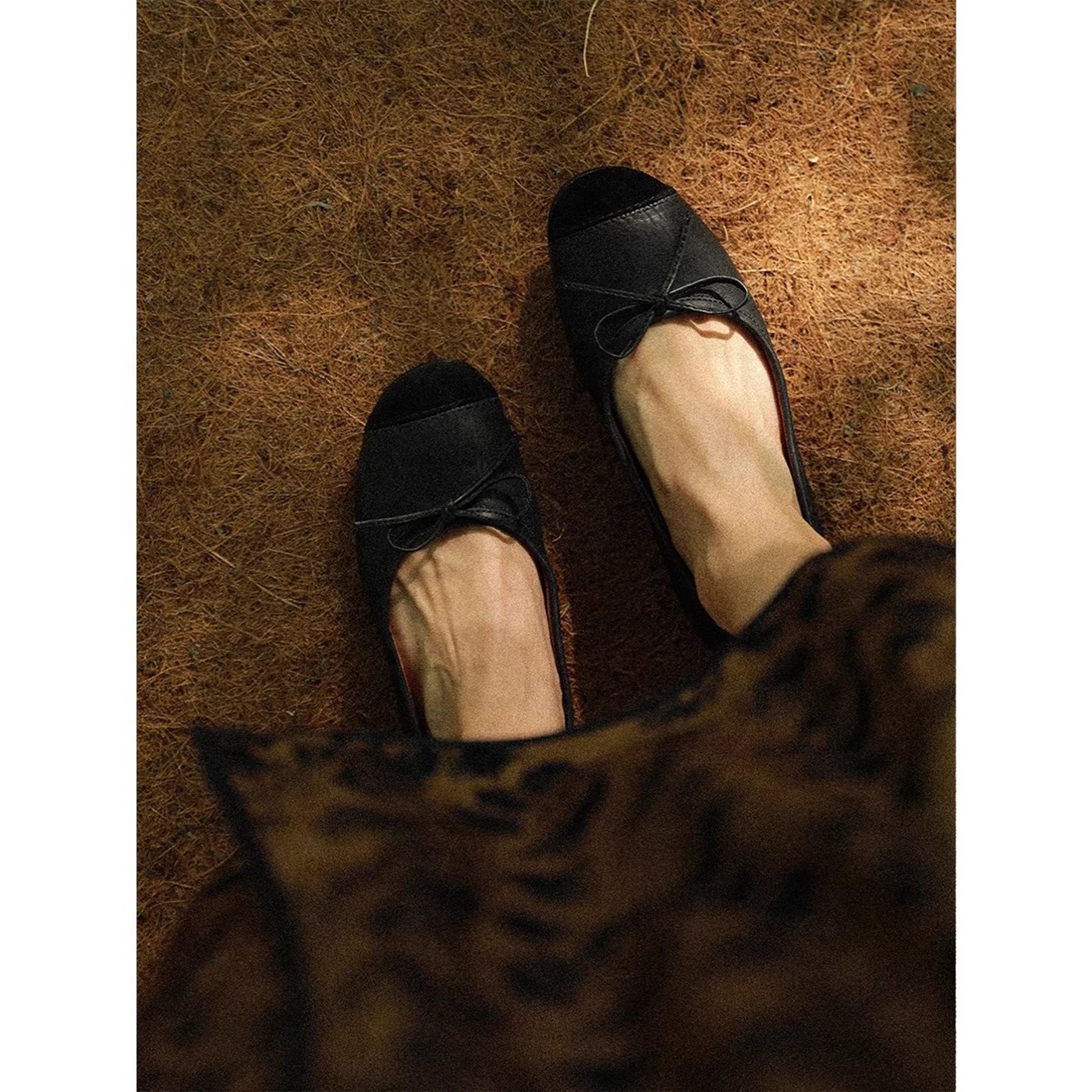 敦绿岛·治愈系｜复古优雅蝴蝶结单鞋马皮平底四季鞋通勤芭蕾鞋