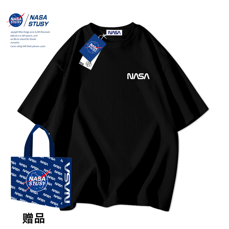 nasa官方正品2024新款夏季短袖T恤男女纯棉ins潮牌情侣宽松上衣-封面