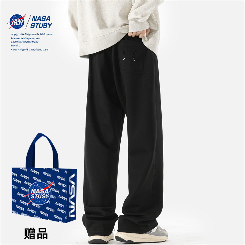 NASA STUSY美式复古2026新款春秋装男休闲长裤子直筒宽松男士卫裤,男装,休闲裤,淘宝优惠券,粉丝福利购,淘宝优惠卷