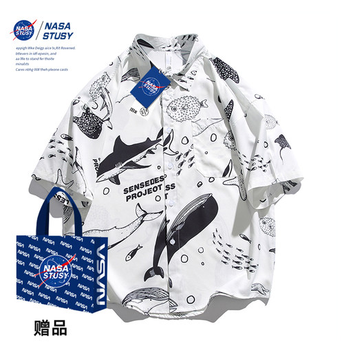 NASA官方进口美式潮牌短袖衬衫
