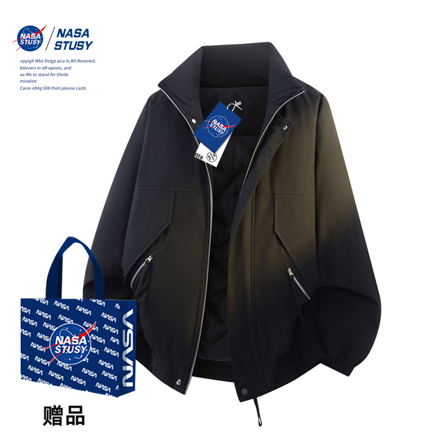 NASA官方进口美式潮牌棉衣外套