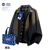 情侣夹克工装 NASA 假两件外套 新款 男款 STUSY美式 复古2026春秋装