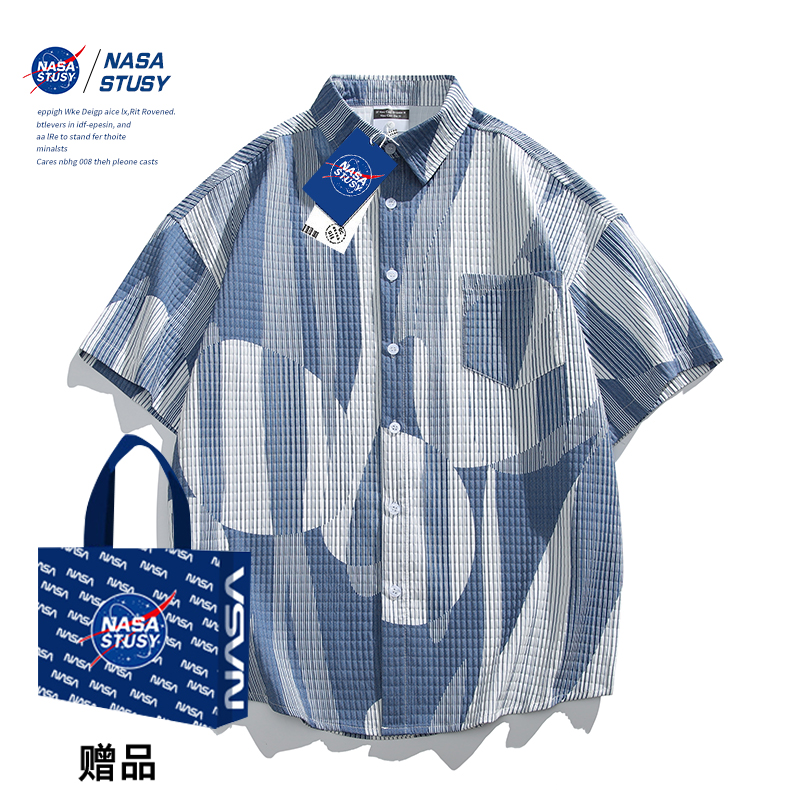 NASA官方进口美式潮牌短袖衬衫