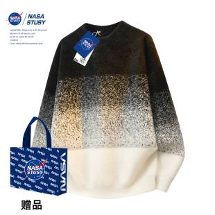 STUSY美式 针织衫 高街2025新款 男款 情侣宽松潮牌毛衣 秋冬装 NASA